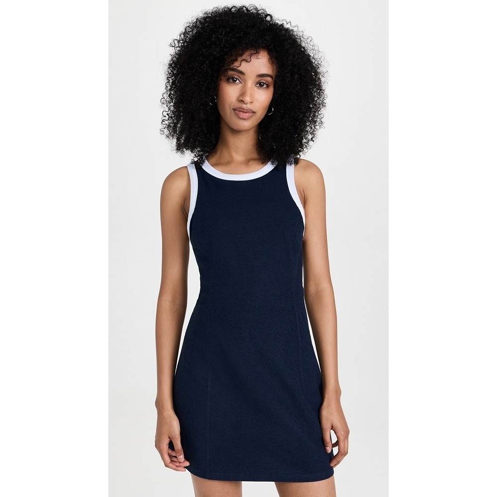 Beyond Yoga Spacedye Outlines Dress Nocturnal Navy White Trim Tennis Athleisure